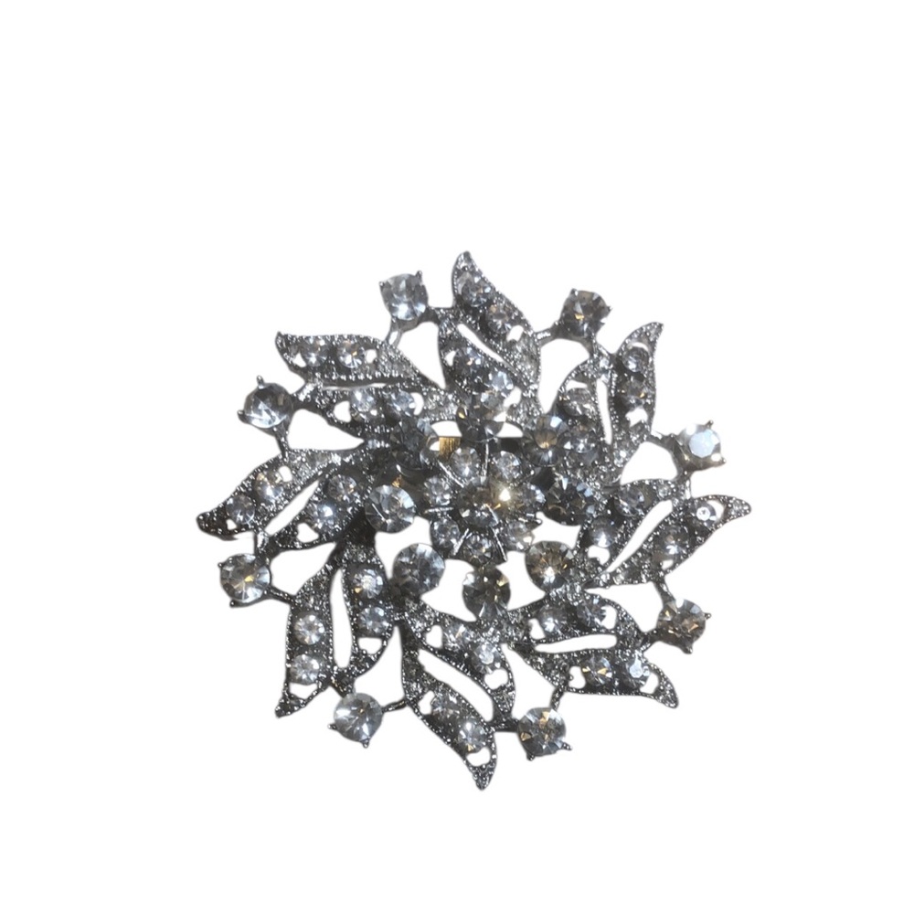 Vintage Rhinestone Floral Brooch